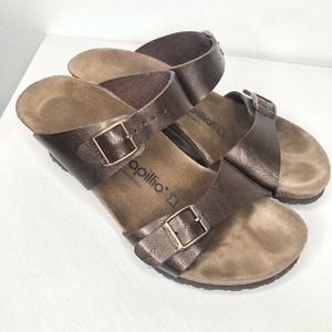 Papillio Birkenstock Dorothy Wedge Brown Sandals